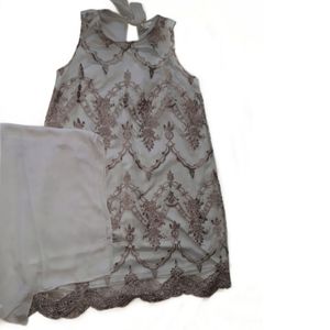 Gray Embroided Dress